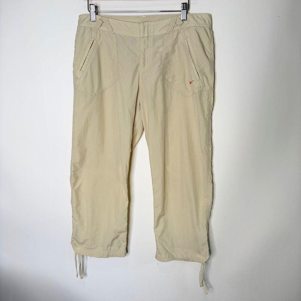 Nike Capri Tan Y2K Cinch Hem Ripstop Breathable Thin Gorpcore Outdoors Women M